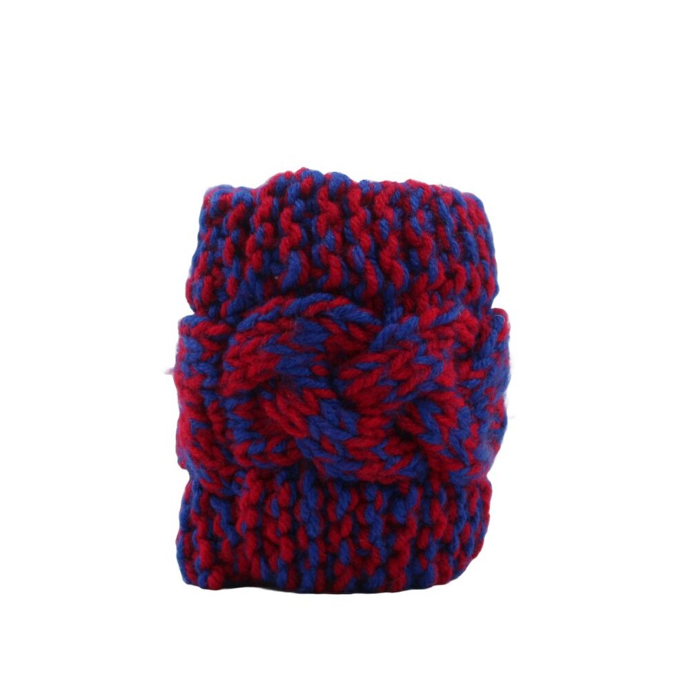 Handmade Hand Knit Spider-Man Red and Blue Cable Knit Candle Cozy